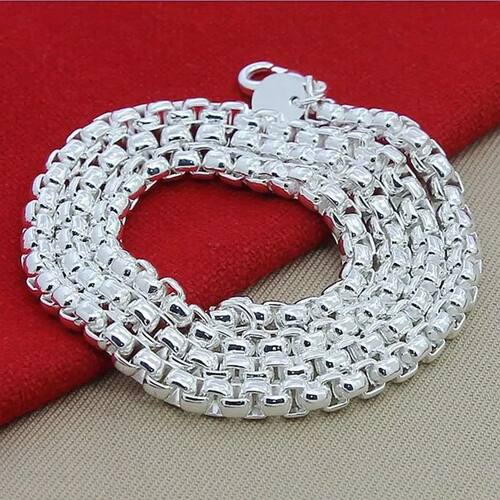 45-60cm Sterling Silver Necklace round box chain wedding
