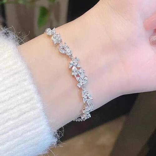 Sterling Silver Bracelet 5A Zircon Chain High Quality For