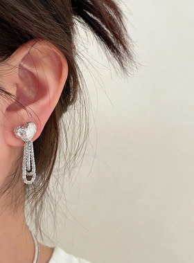 2023 New Arrival Sweet Pleated Silver Color Love Tassel