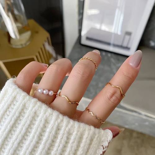 Classic Ring Five Piece Set Korean Trend Fashion Ring for