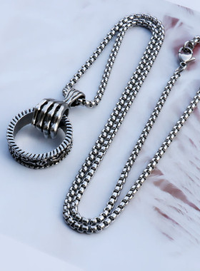 2023 Punk Skull Hand Circle Pendant 3MM Stainless Steel