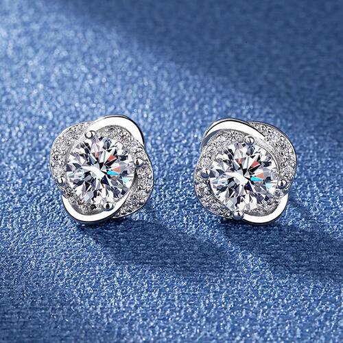 New Sterling Silver Shining Earrings Women's Circle Round