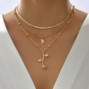 Color For Moon Bohemia Gold Necklaces Multilayer Pendant