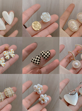 Korean Fashion S925 Silver Needle Heart Shape Earrings Stud