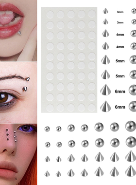 Stainless Steel Fake Piercing Set Smiley Nose Ring Lip Stud