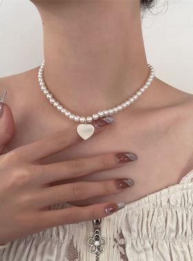 New Korean Fashion Peach Heart Pendant Necklace for Women