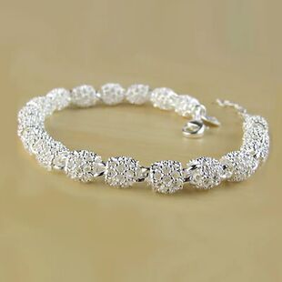 Sterling Silver Bracelet Zirconia Geometric Chain Linked
