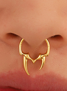 Gothic Irregular Horn Nose Clip Non-perforated Nose Nail