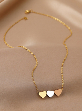 Stainless Steel Necklaces New Trend Sweetheart Gold Color