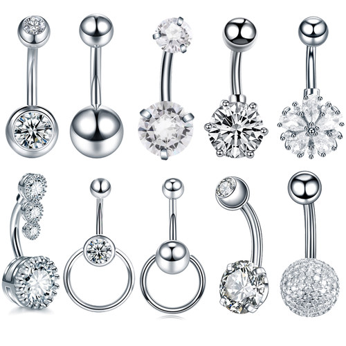 1Pc Surgical Steel Belly Button Ring Navel Nombril Piercing