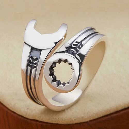 Sterling Silver Wrench Adjustable Rings For Women Men