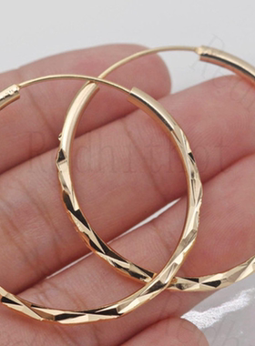 Clasic Gold Color Big Hoop Earrings for Women Exquisite