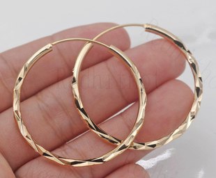 Clasic Gold Color Big Hoop Earrings for Women Exquisite