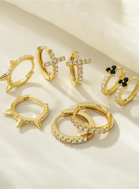 2023 White Zircon Simple Love Round Earring For Women