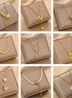 Titanium Steel Heart Pearl Pendant Necklace For Women Punk S