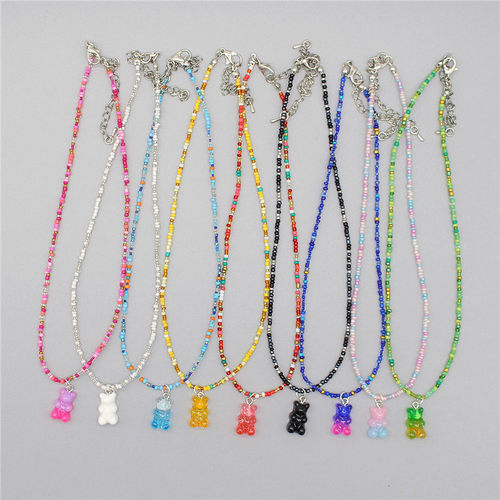 New Bohemia Korean Lover Colorful Gummy Bear Pendant Choker