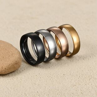 Trendy Stainless Steel High Quality Simple 6MM Men Glossy