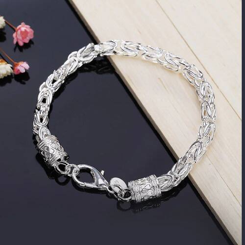 noble Sterling Silver 8 Inch 20cm Classic Bracelet Women
