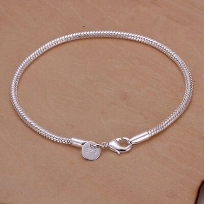 20cm Silver color 3MM Snake Chain Bracelets Factory Fashion