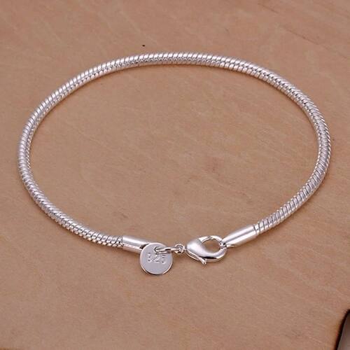 20cm Silver color 3MM Snake Chain Bracelets Factory Fashion