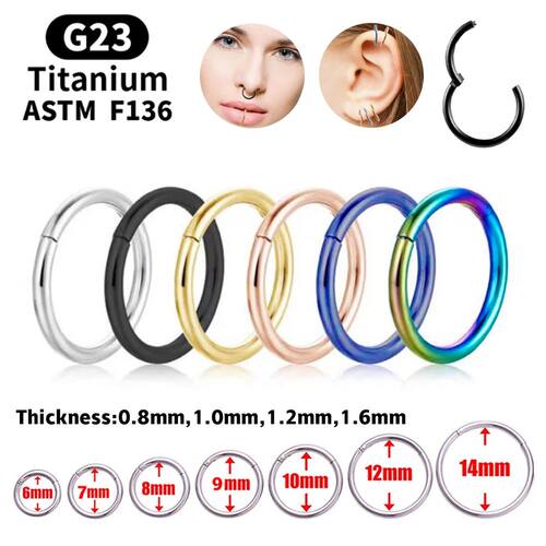 G23 Titanium Nose Rings Mixed Color Body Clips Hoop For
