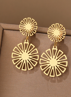 Stainless Steel Earrings Sweet Vintage Delicate Sunflower