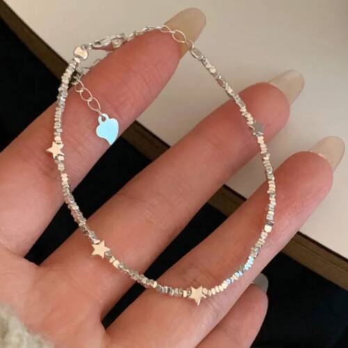Sterling Silver Star Bead Bracelet For Women Fragmented