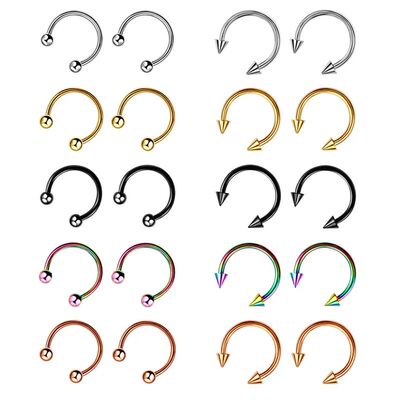 Stainless Steel Cone Spike Horseshoe Circular Septum Nose
