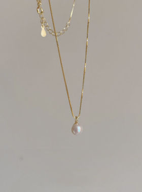 New 925 Sterling Silver Pearl Necklace Simple Style Round