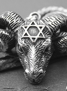 Men's New Fashion 316L Stainless Steel Hexagonal Star Satan