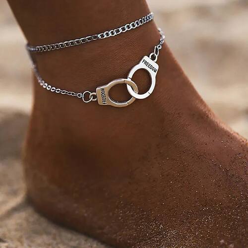 Modyle 2024 New Bohemia Handcuffs Anklet Multilayer Silver