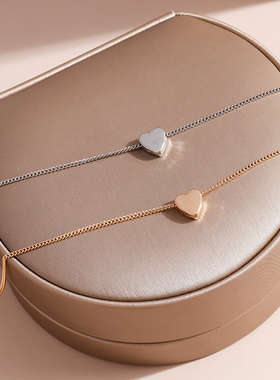 Fashion Tiny Heart Necklace for Women Short Chain Heart Shap