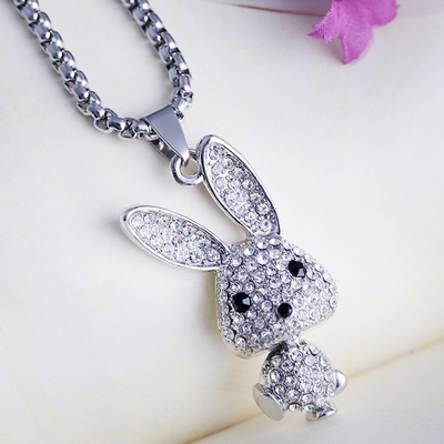 Stylish and cute elf bunny necklace charming retro playful