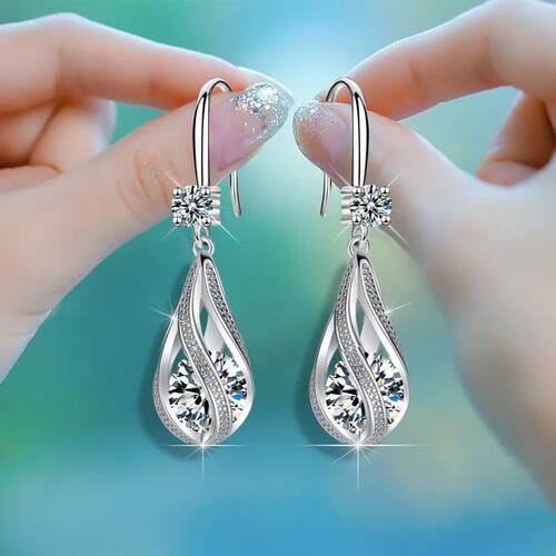 Fine New Sterling Silver Luxury Crystal Zircon Earrings