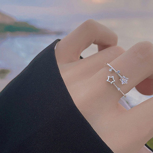 2023 New 925 Sterling Silver Star Crytal Ring for Women