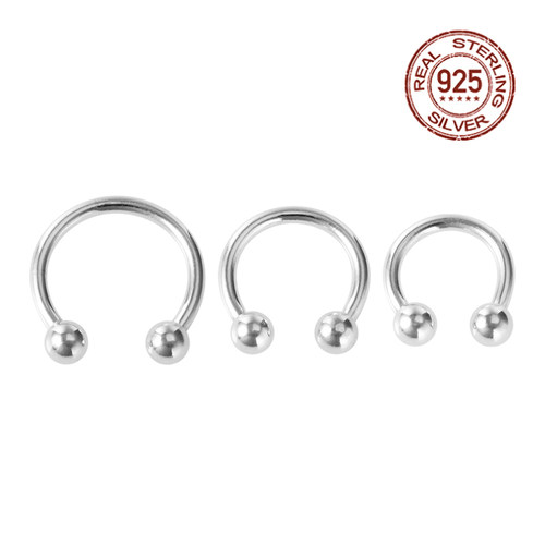 925 Sterling Silver Nose Septum Rings Horseshoe Piercing