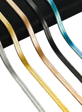 New Fashion 2/3/4/5mm Width Women Flat Gold Color Stainless