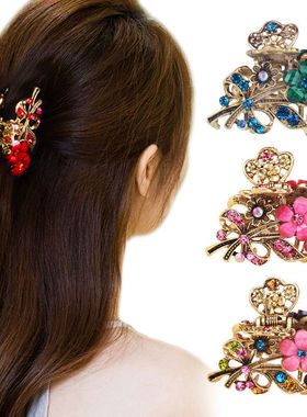 New 2023 version of the crystal flower clip retro hair