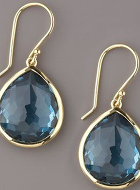 Trendy Water Drop Sea Blue Zircon Stones Earrings Exquisite