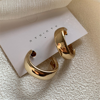 2023 Trend Minimalist Gold Silver Color Metal Large Circle