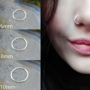 Steel Thin Small Nose Ring Hoop Cartilage Piercing Studs