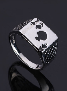 Poker Square Rings for Men and Women Hiphop Rock Anillos