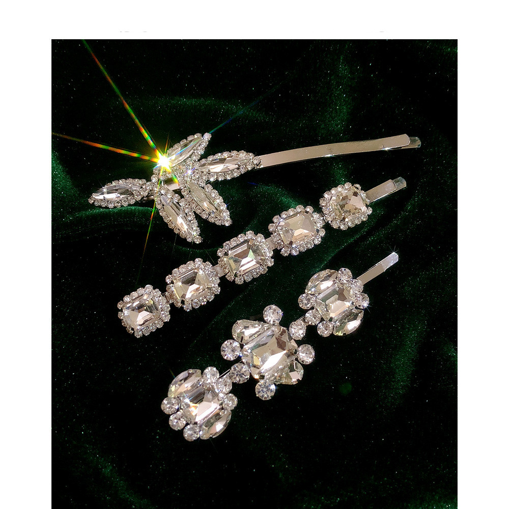 Hairpins For Women Cubic Zirconia Rhinestone Gems Side Clip