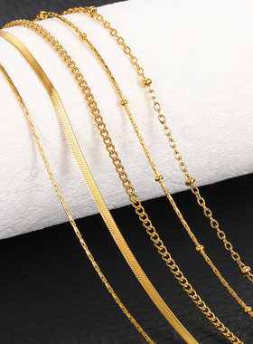 GATTVICT Gold Color Stainless Steel Link Choker Chain