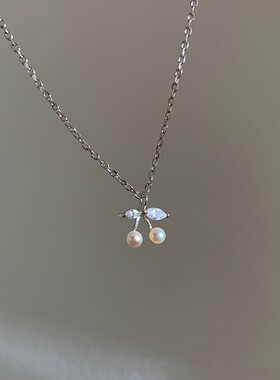 Imitation Pearl necklace female Cherry Clavicle Chain