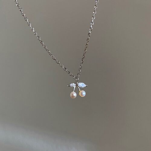 Imitation Pearl necklace female Cherry Clavicle Chain