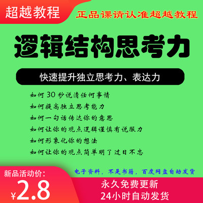 结构化逻辑思维能力训练视频课程表达清晰思维逻辑说服力教程资料