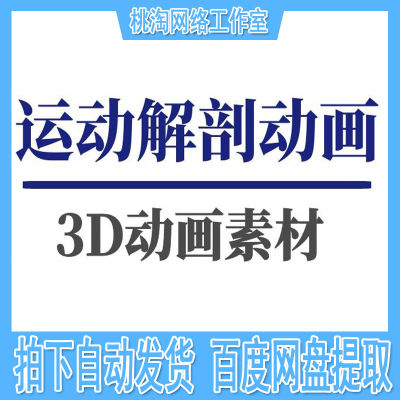 运动肌肉解剖3D动画素材健身动作器械训练瑜伽肌肉解剖短视频