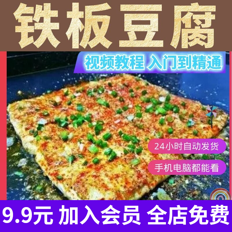 商用铁板豆腐技术配方教程爆火小吃创业摆摊小吃技术配方商用