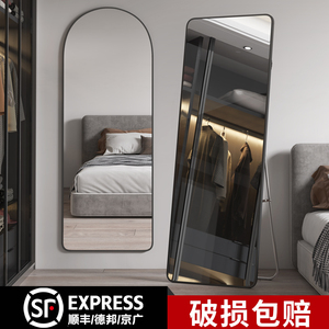 镜子全身穿衣镜入户门口落地镜家用壁挂式设计师网红女生卧室镜子